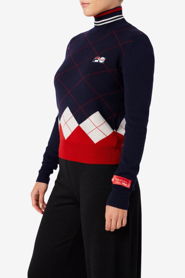 Turtleneck Sweater Fila Navy/White/Red