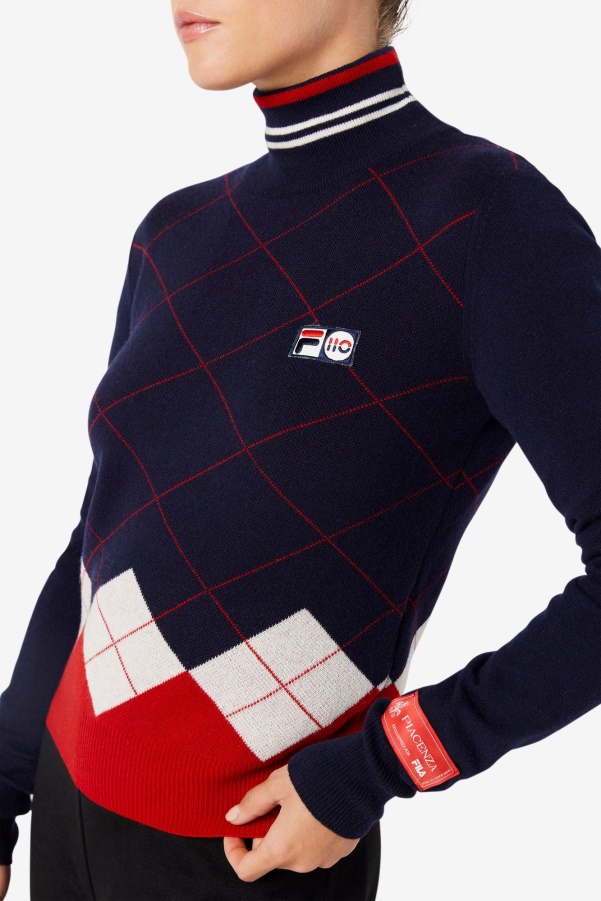 Turtleneck Sweater Fila Navy/White/Red
