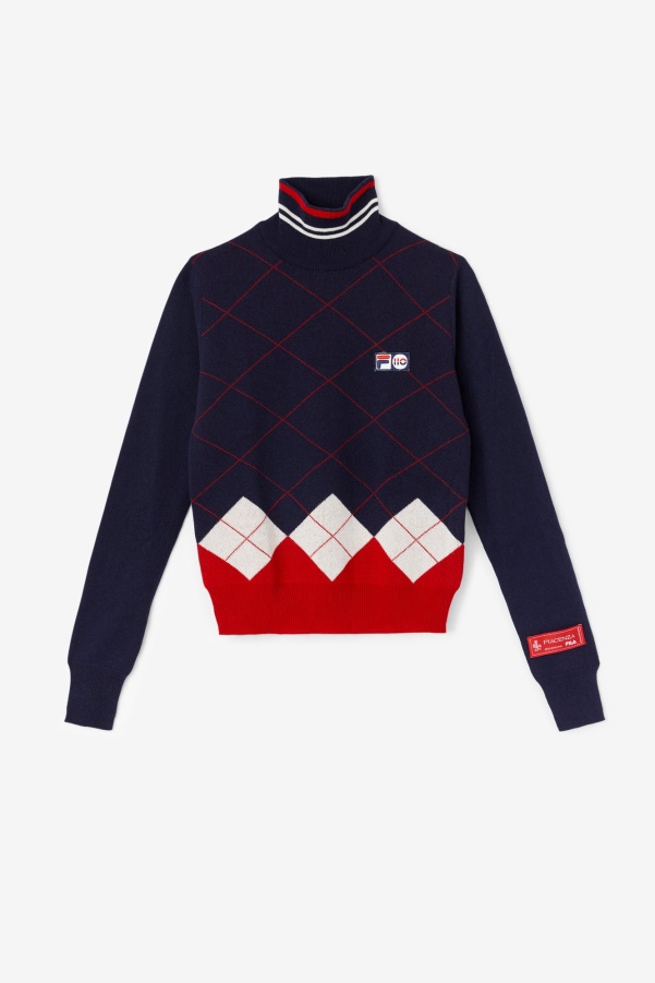 Turtleneck Sweater Fila Navy/White/Red