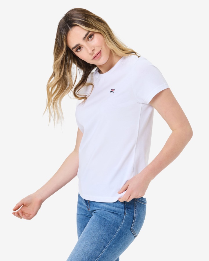 Fila White Volara Badge 2.0 Tee