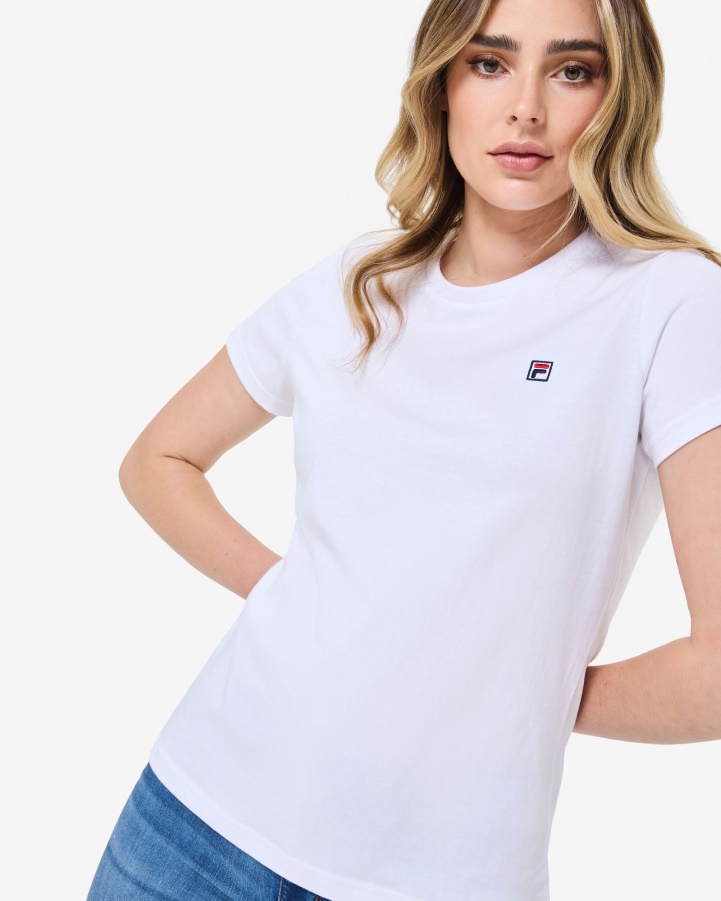 Fila White Volara Badge 2.0 Tee