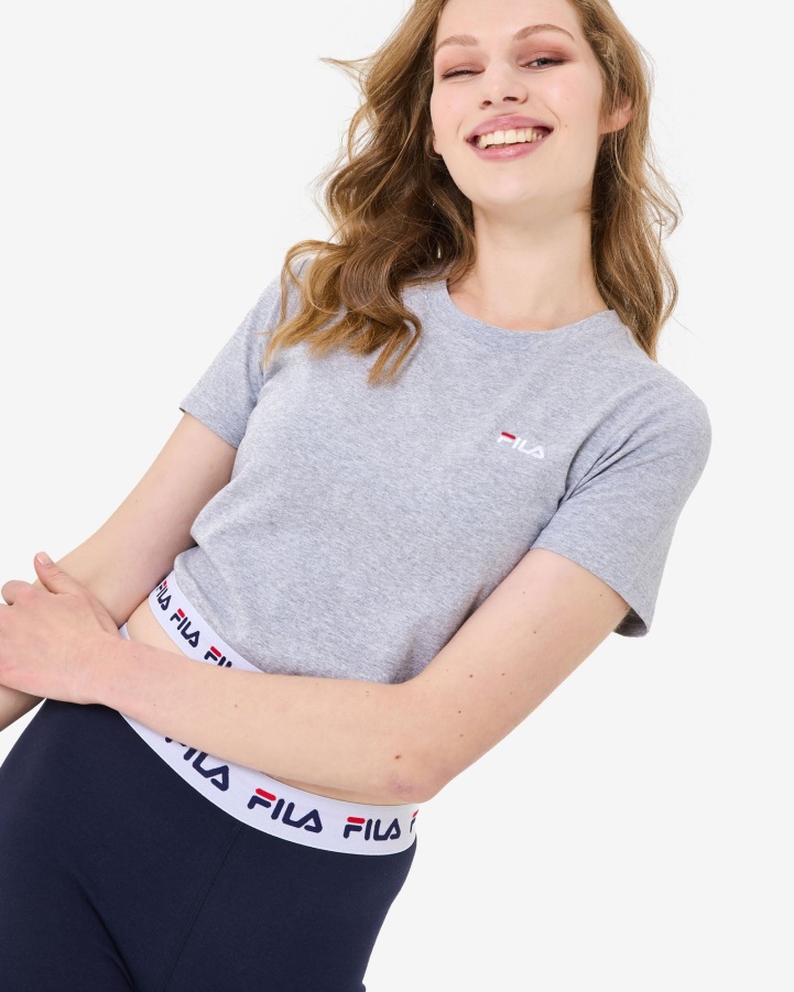 Fila Sage Cropped Tee Grey Marle