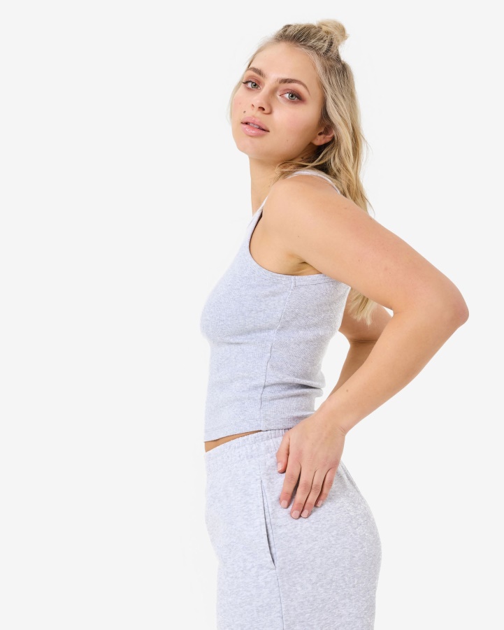 Light Grey Marle Marbel Rib Tank Fila