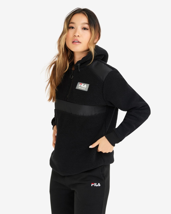 Black Women's Janet Teddy Qtr Zip Fila