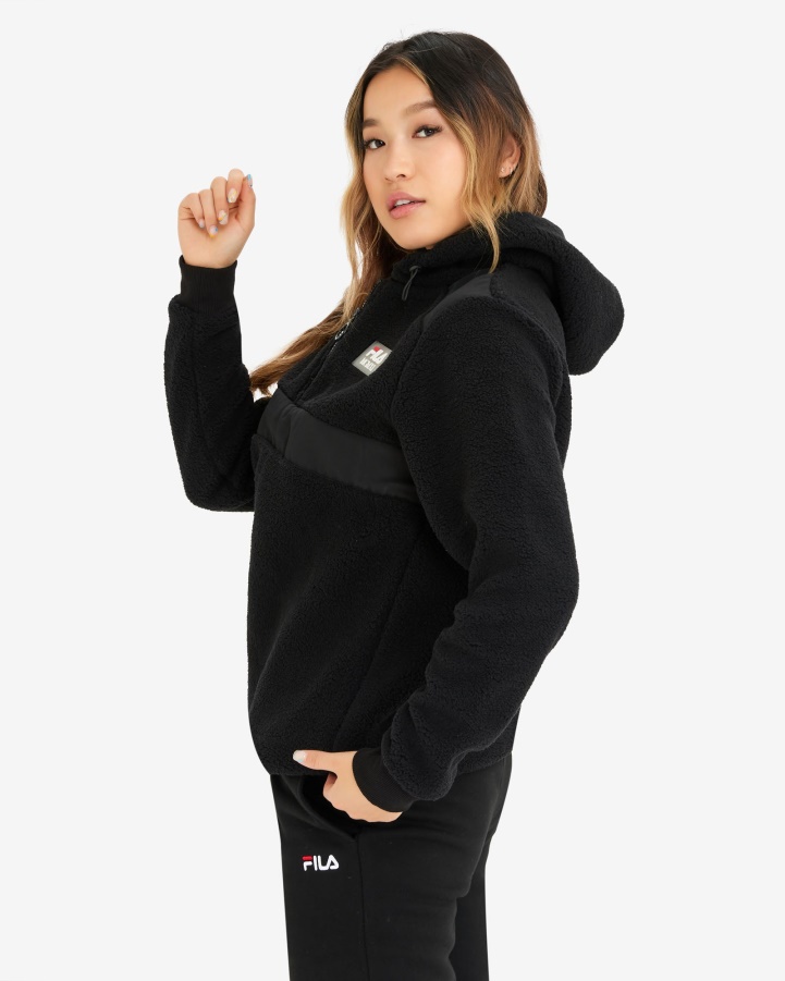 Black Women's Janet Teddy Qtr Zip Fila