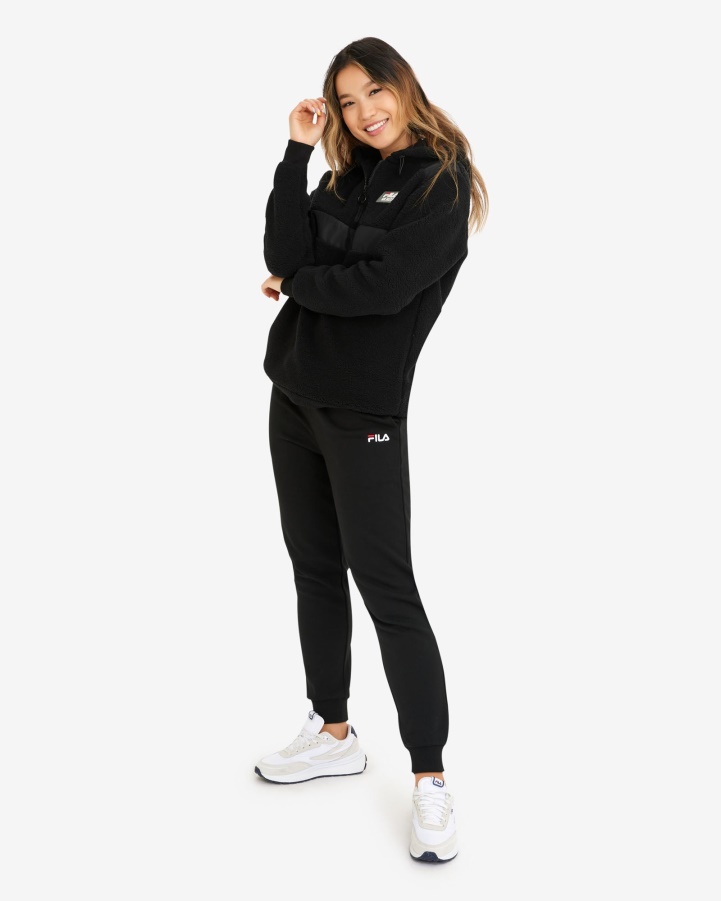 Black Women's Janet Teddy Qtr Zip Fila