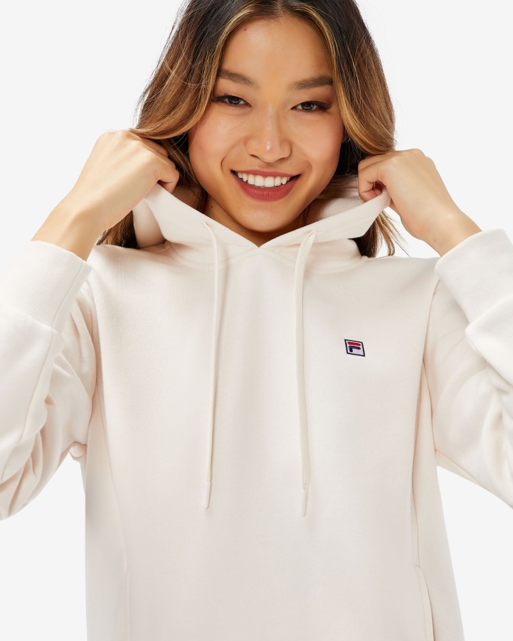 Coconut Cream Women's Badge Hood Fila