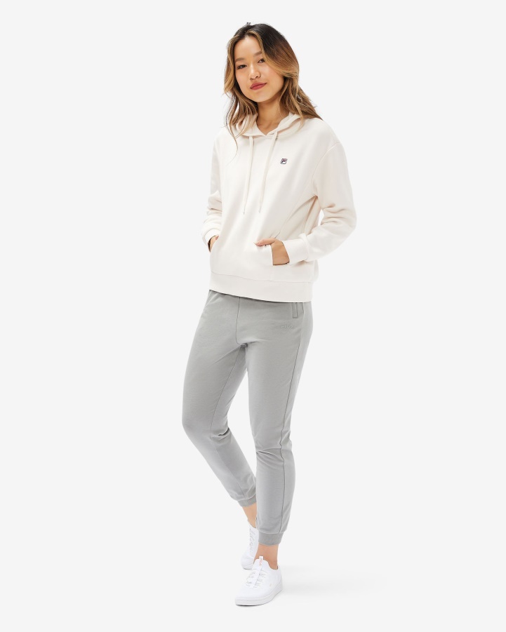 Coconut Cream Women's Badge Hood Fila