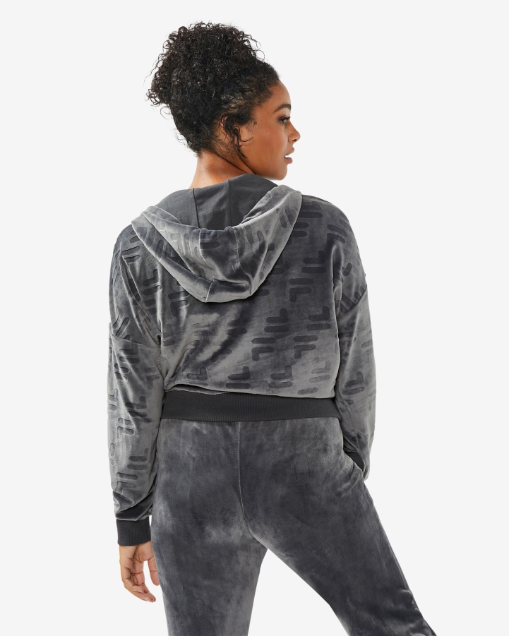 Black Oyster Fila Women's Aspena Qtr Zip