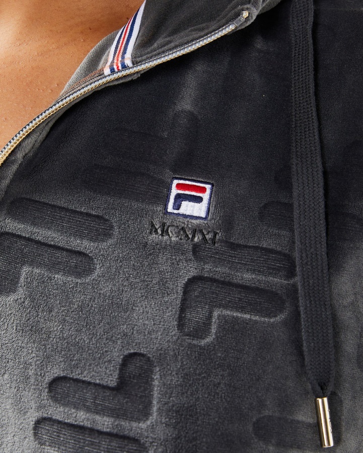 Black Oyster Fila Women's Aspena Qtr Zip