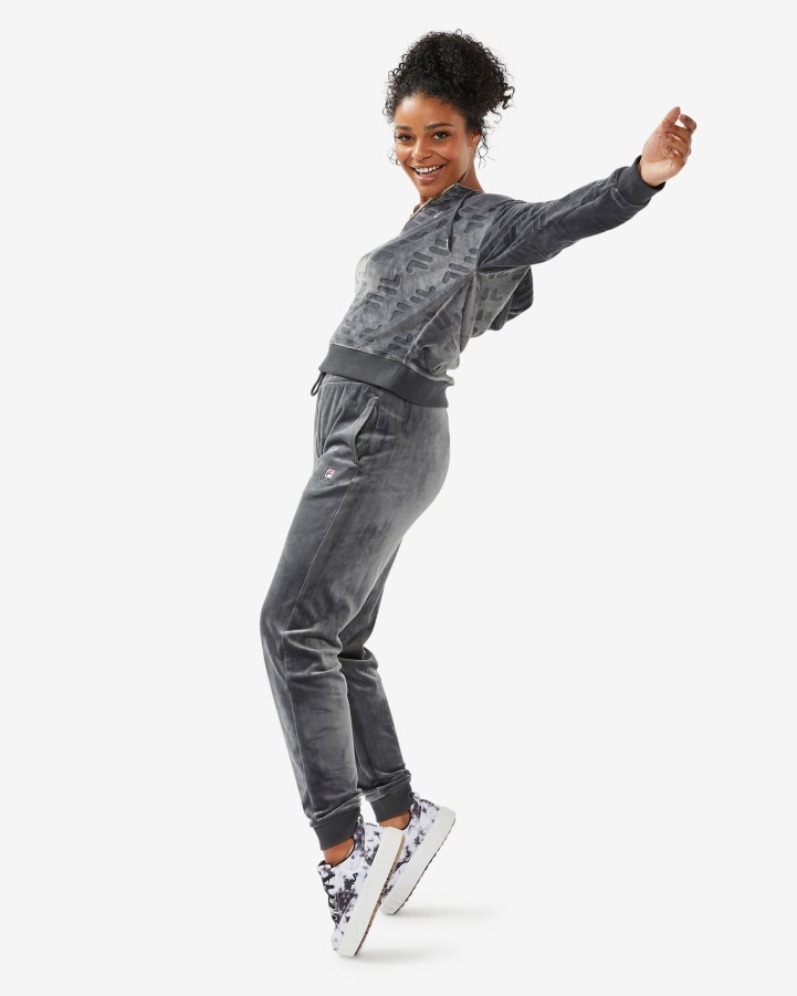 Black Oyster Fila Women's Aspena Qtr Zip