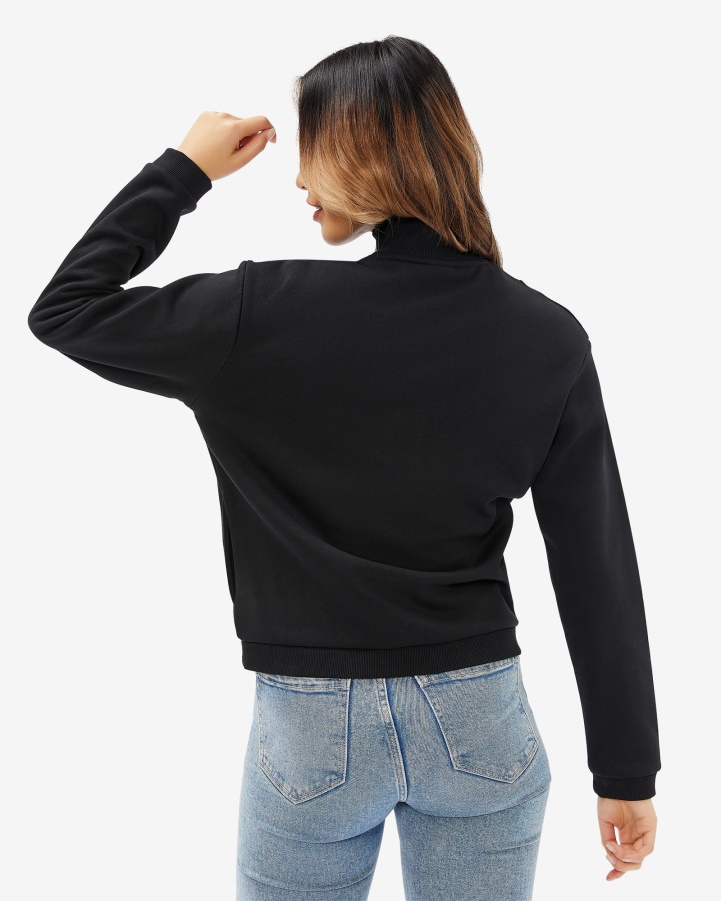 Women's Badge Qtr Zip Fila Black