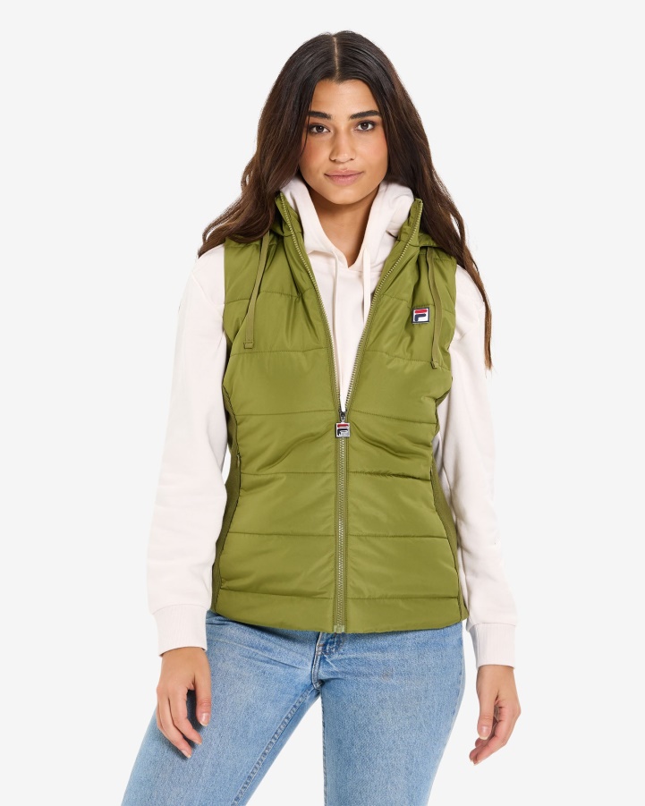 Olive Fila Women's Iranga Puff Vest