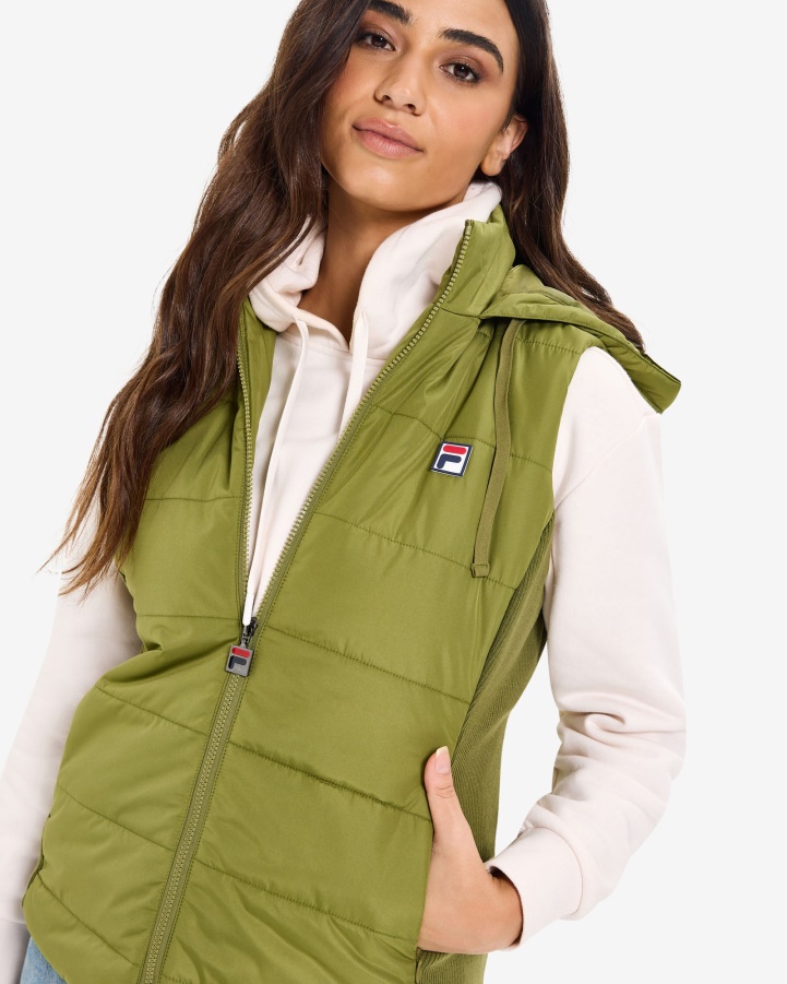 Olive Fila Women's Iranga Puff Vest