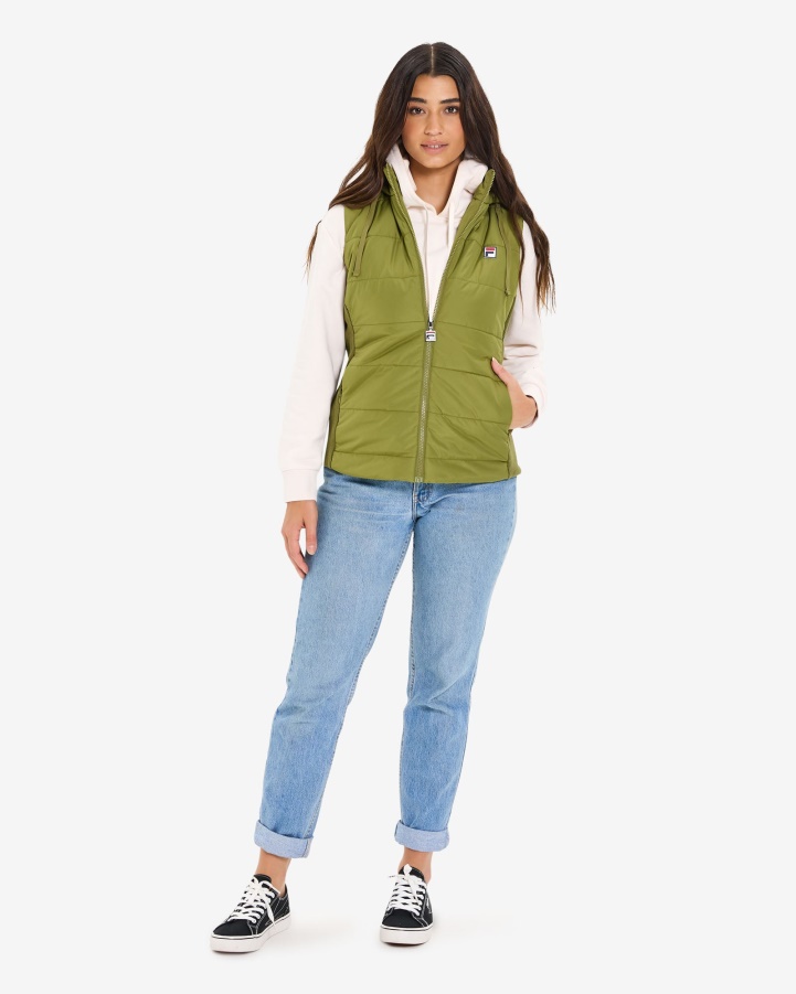 Olive Fila Women's Iranga Puff Vest