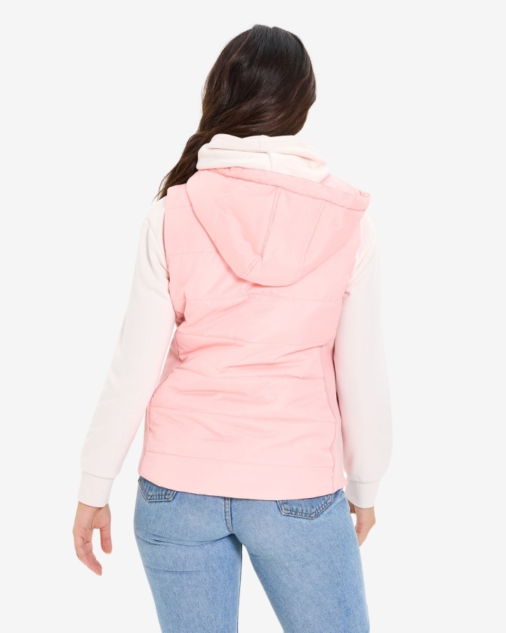 Women's Iranga Puff Vest Pale Rose Fila