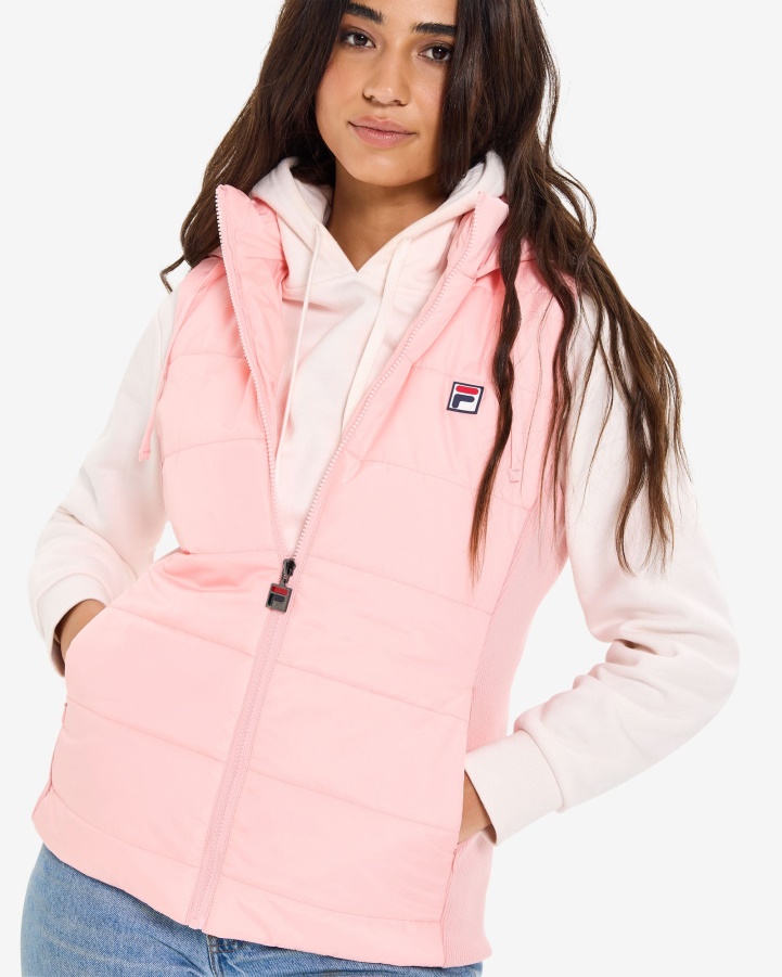 Women's Iranga Puff Vest Pale Rose Fila