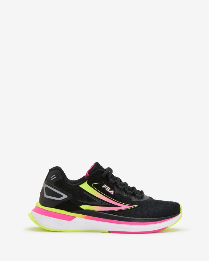 Fila Black/Pinkglo/Safeyellow Women's FILA Instinx