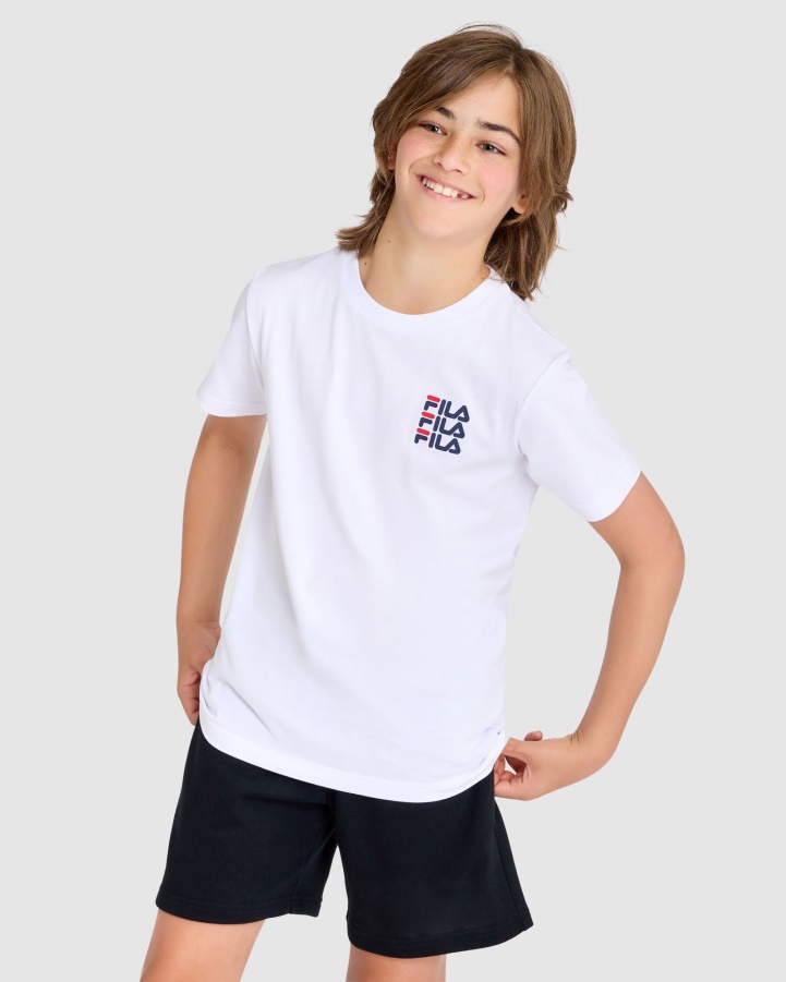 White Kid's Ripley Tee Fila