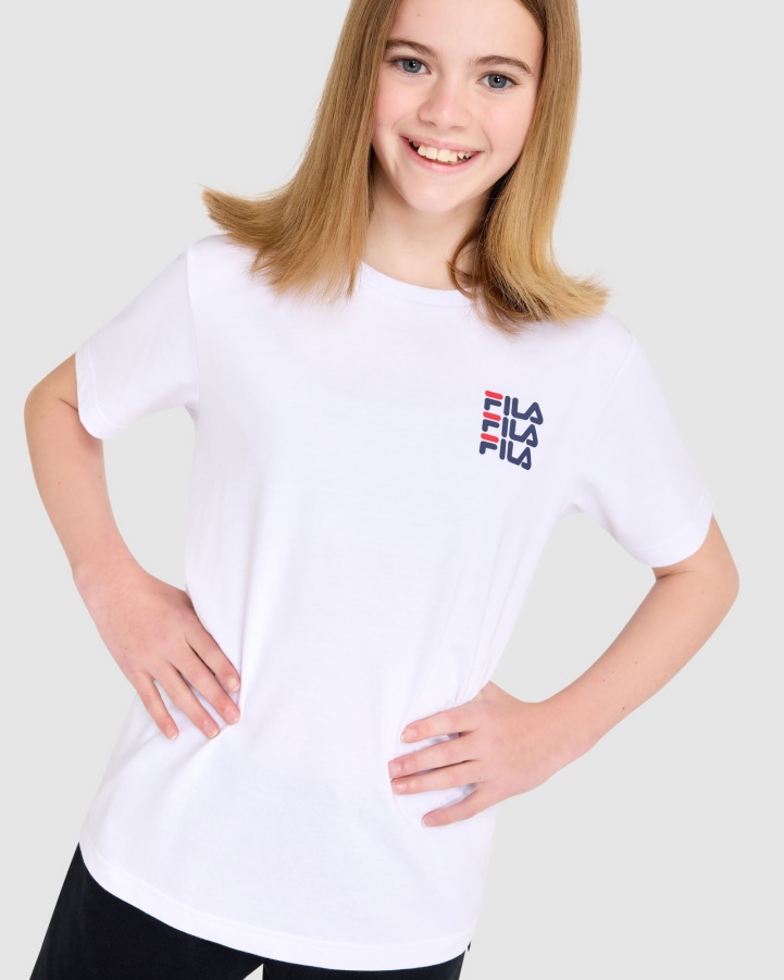 White Kid's Ripley Tee Fila