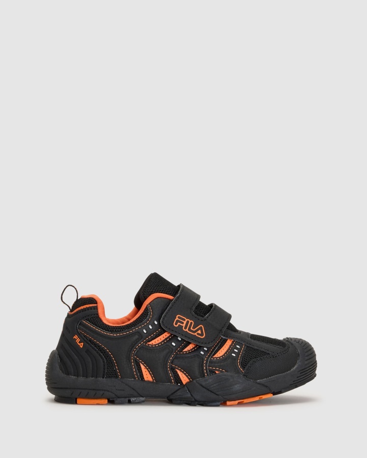 Charcoal/Orange Fila Kid's Mattia Strap