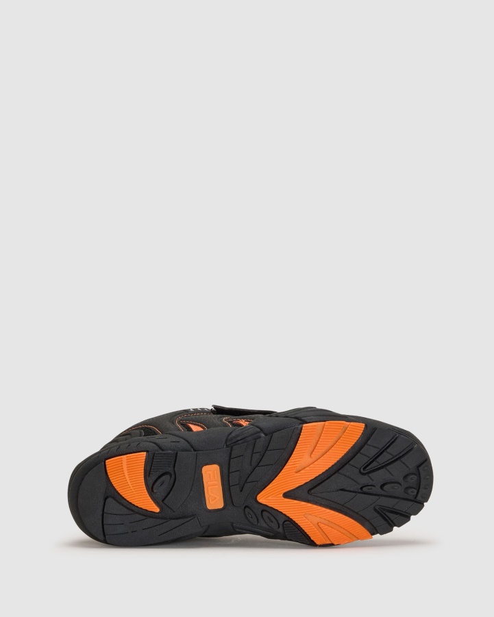 Charcoal/Orange Fila Kid's Mattia Strap