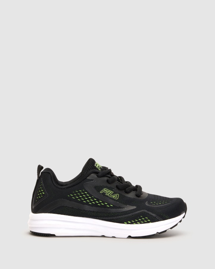Kid's Pavia Black/Lime Fila