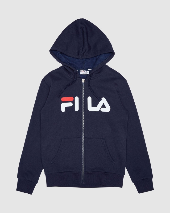 New Navy Fila Classic Kids Zip Hoody