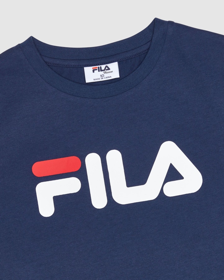 New Navy Fila Classic Kid's Tee