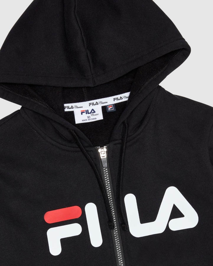 Classic Kids Zip Hoody Black Fila