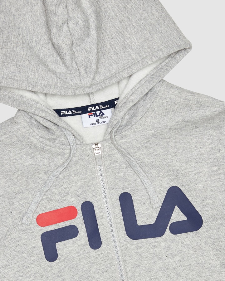 Fila Classic Kids Zip Hoody Silver Marle
