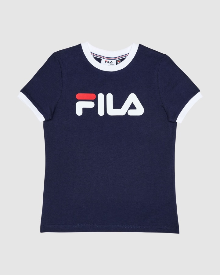 Classic Girl's Ringer Tee Fila New Navy