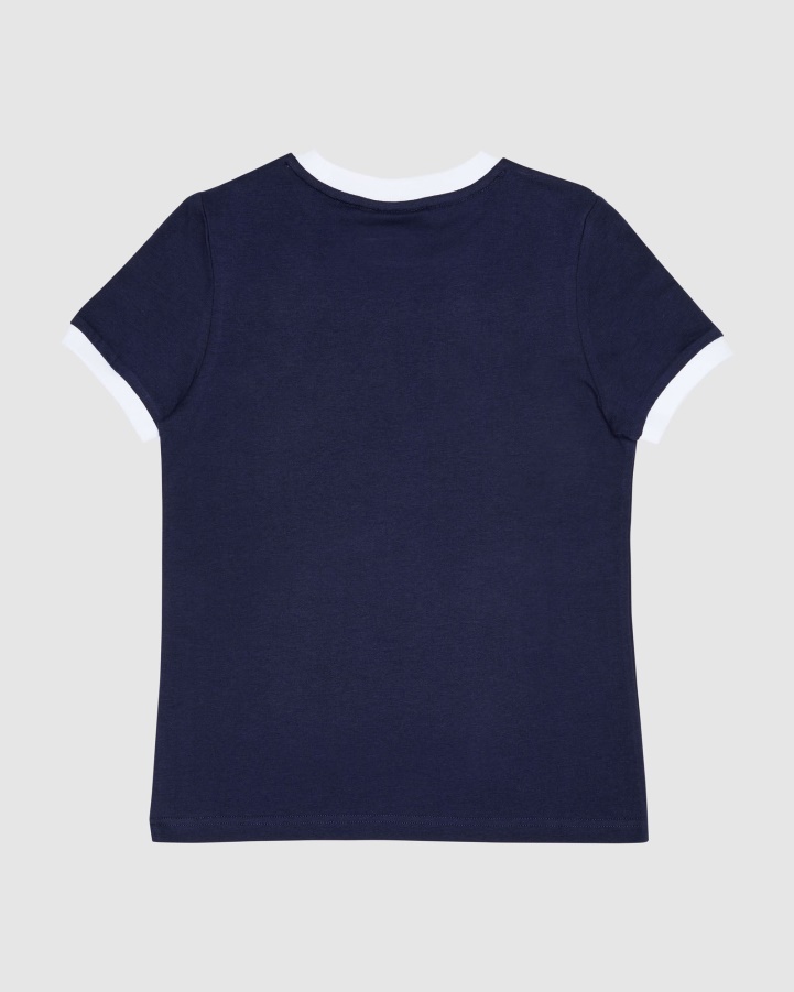 Classic Girl's Ringer Tee Fila New Navy