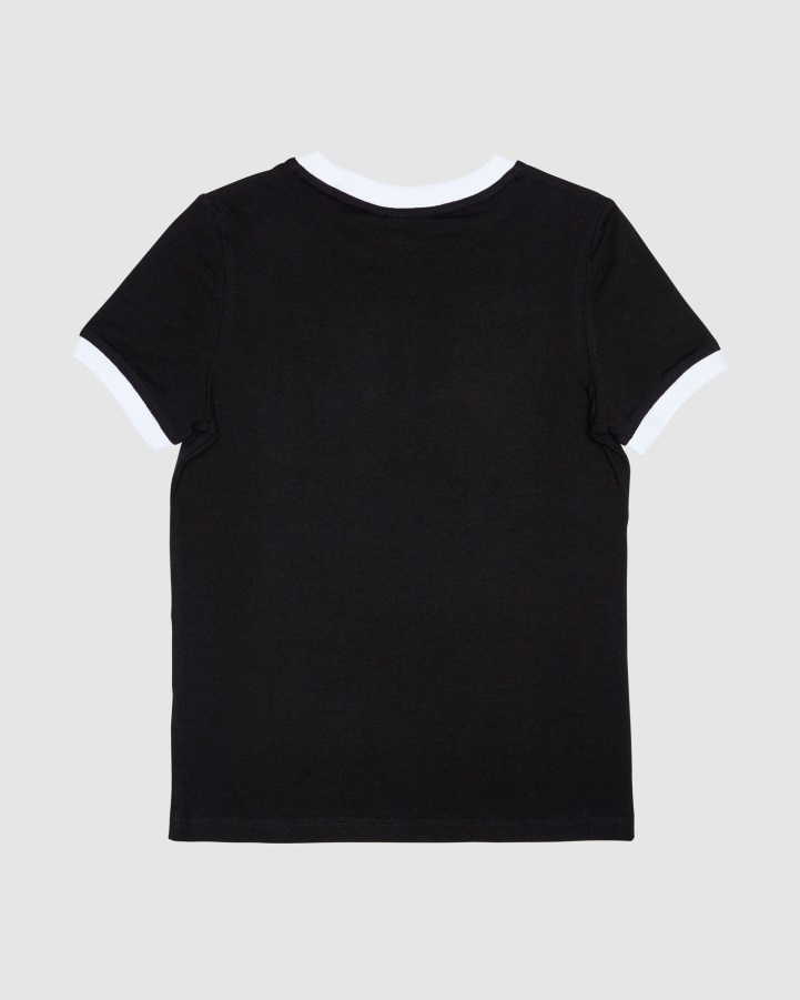 Black Fila Classic Girl's Ringer Tee