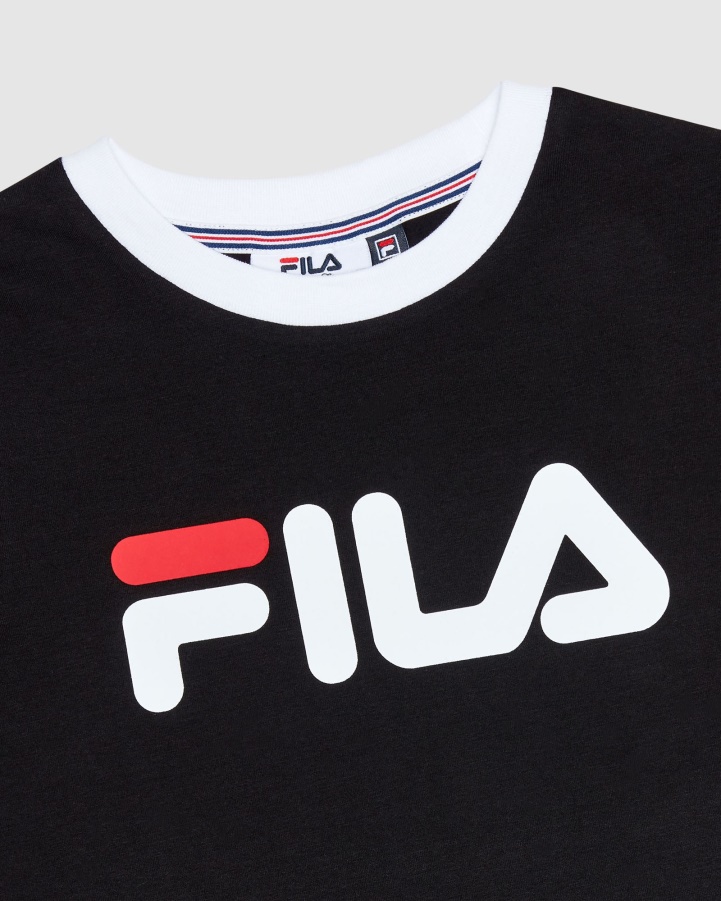 Black Fila Classic Girl's Ringer Tee