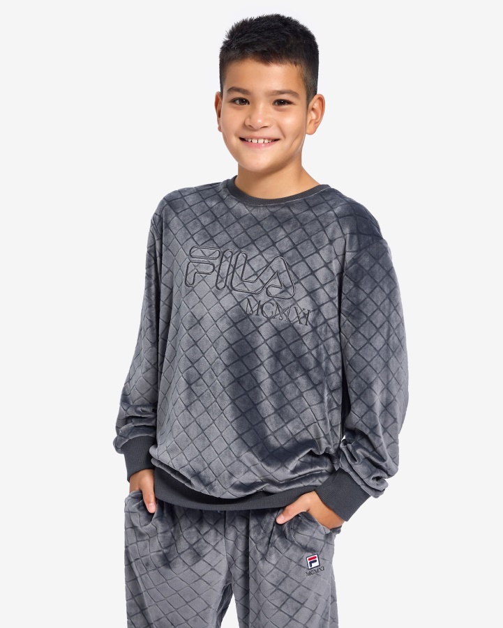 Kid's Sloane Crew Black Oyster Fila