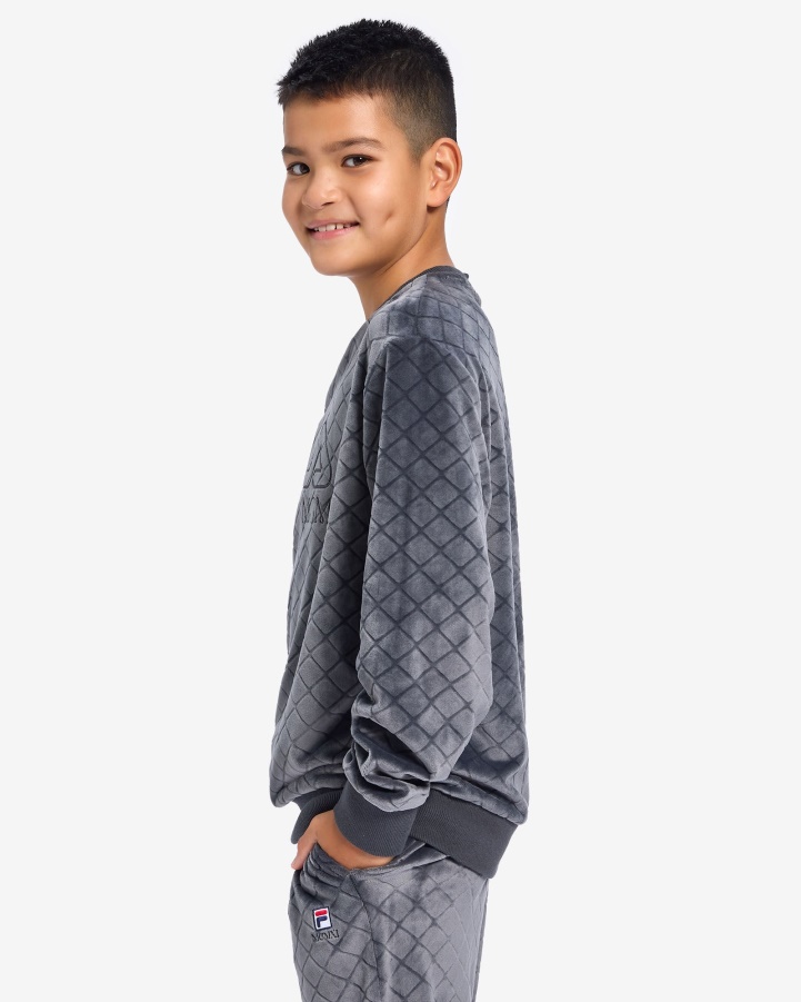 Kid's Sloane Crew Black Oyster Fila