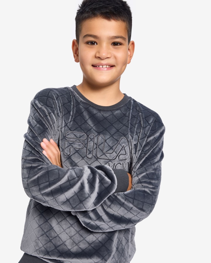 Kid's Sloane Crew Black Oyster Fila