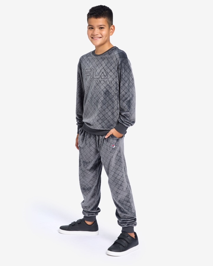 Kid's Sloane Crew Black Oyster Fila