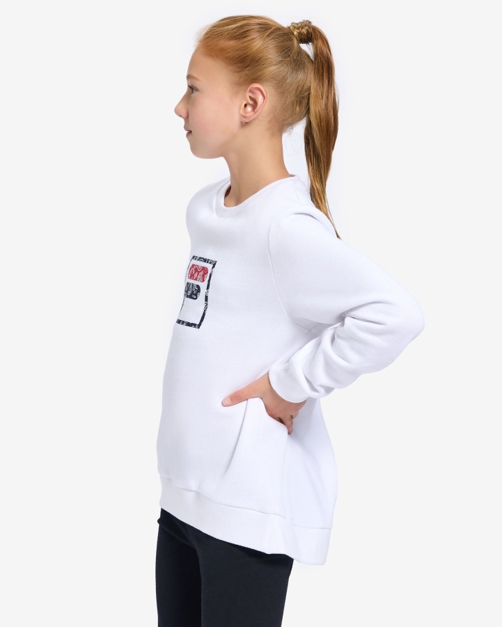 Fila White Natasha Girls Crew