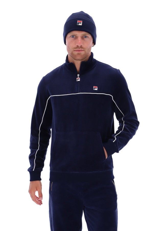 Fila Duke Velour 1/4 Zip With Piping