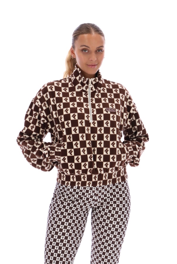 Marla Checkerboard Print Polar Fleece Fila