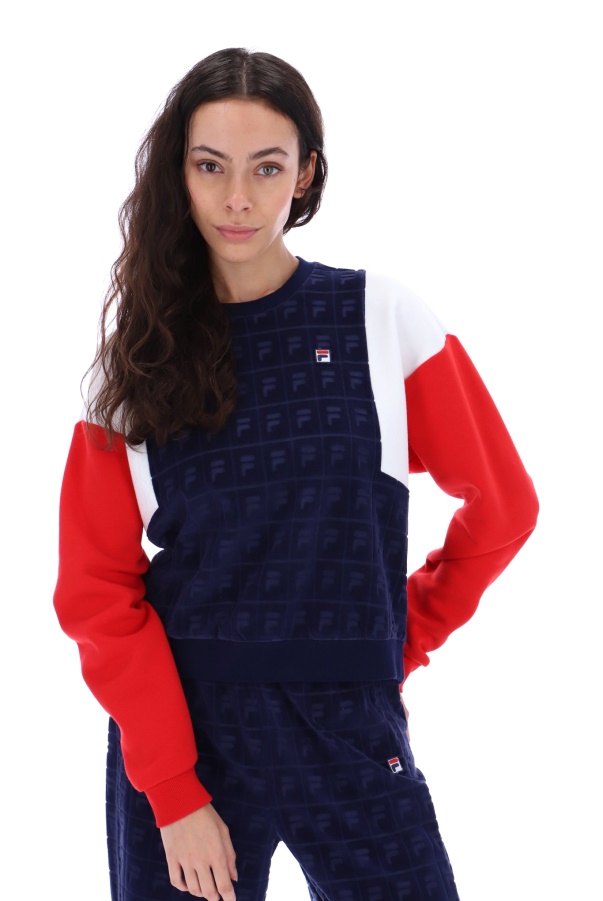 Lucy Velour Crew Sweatshirt Fila